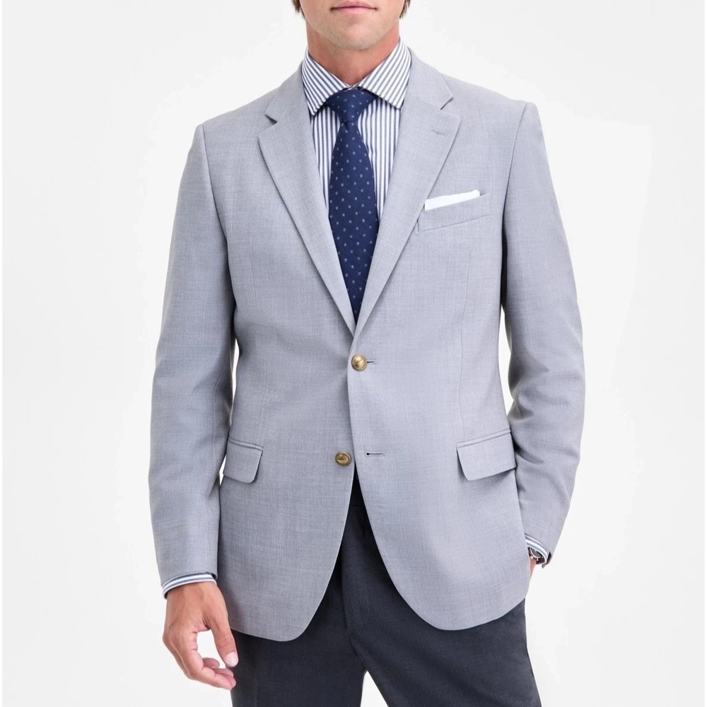 Nautica Mens Modern fit Sport Coat Blazer 44S Light Gray Solid